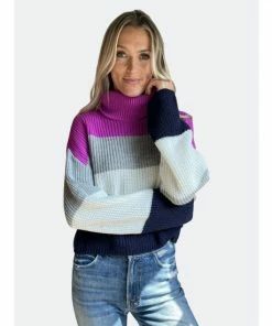 Six Fifty Bethany Colorblock Sweater Sweaters & Knits Purple Multi