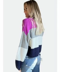 Six Fifty Bethany Colorblock Sweater Sweaters & Knits Purple Multi -Six Fifty Shop unnamed file 105