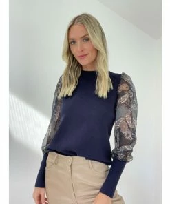 Six Fifty Mckenna Blouse - Navy Tops