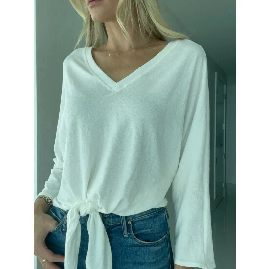 Six Fifty Just Between Us V-Neck Tops Ivory 2 Six Fifty Just Between Us V-Neck Tops Ivory - Image 2