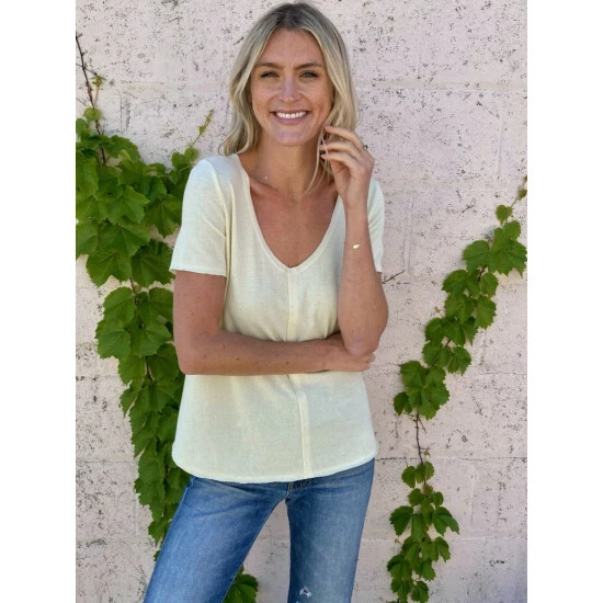 Six Fifty Always And Forever Tee Tops Yellow 2 Six Fifty Always And Forever Tee Tops Yellow - Image 2