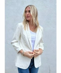 Six Fifty In Charge Leather Blazer Coats, Jackets & Blazers Ivory