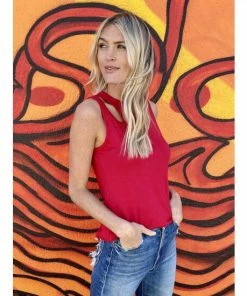 Six Fifty Talk About It Tank Tops Red