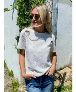 Six Fifty Not Your Boyfriend&apos;s Tee Tops Ivory -Six Fifty Shop unnamed file 265