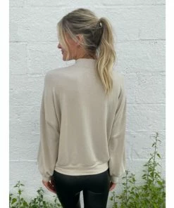 Six Fifty In My Element Mock Neck Tops Taupe -Six Fifty Shop unnamed file 285