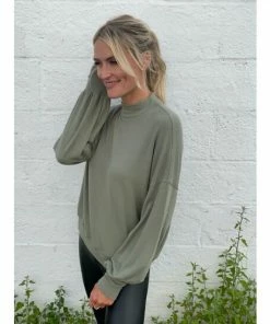 Six Fifty In My Element Mock Neck Tops Olive -Six Fifty Shop unnamed file 288