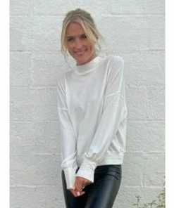 Six Fifty In My Element Mock Neck Tops White