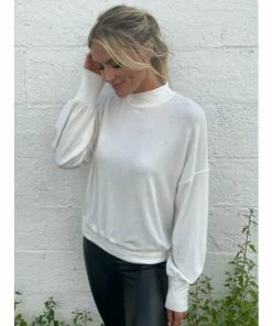 Six Fifty In My Element Mock Neck Tops White -Six Fifty Shop unnamed file 291