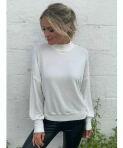 Six Fifty In My Element Mock Neck Tops White -Six Fifty Shop unnamed file 292