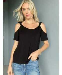 Six Fifty Marley Cutout Tee Tops Black