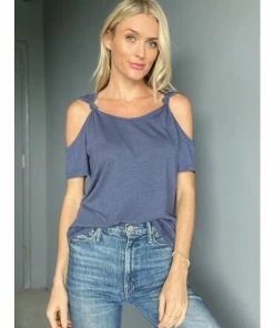 Six Fifty Marley Cutout Tee Tops Heathered Navy