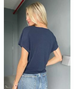 Six Fifty Think About It Short Sleeve [Navy] Tops -Six Fifty Shop unnamed file 343