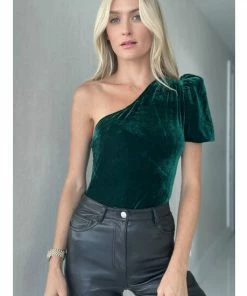 Six Fifty Seasons Greetings Bodysuit Tops Pine