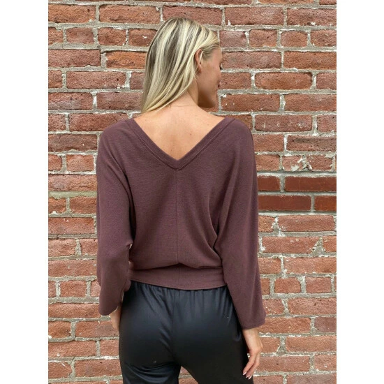 Six Fifty Just Between Us V-Neck Tops Raisin 3 Six Fifty Just Between Us V-Neck Tops Raisin - Image 3