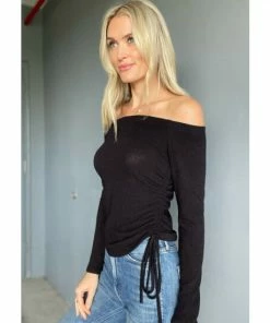 Six Fifty The Side Ruched Top Tops Black