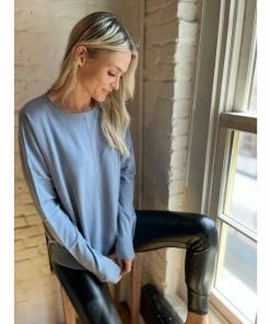 Six Fifty Shop 8 Six Fifty Meet Me In The Middle Sweater Sweatshirts & Sweaters Sky Blue