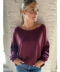 Six Fifty By Your Side Long Sleeve Tops Maroon