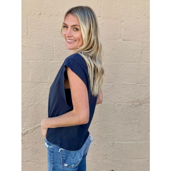 Six Fifty Hard To Leave Tank Tops Navy 2 Six Fifty Hard To Leave Tank Tops Navy - Image 2