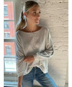 Six Fifty By Your Side Long Sleeve Tops Light Heather Grey