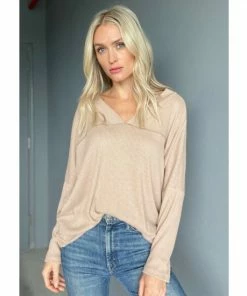 Six Fifty Simple Things Long Sleeve Tops Beige