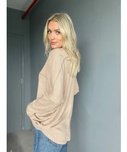 Six Fifty Simple Things Long Sleeve Tops Beige -Six Fifty Shop unnamed file 530