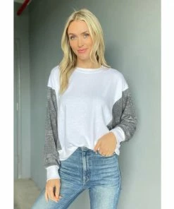 Six Fifty Joni Long Sleeve Tops White