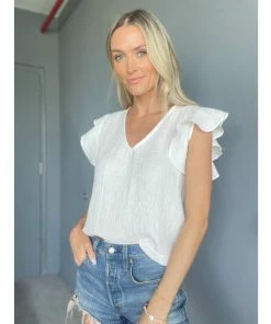 Six Fifty Shop 30 Six Fifty The Flutter Top Tops White