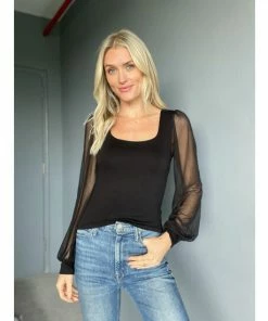 Six Fifty Best Date Long Sleeve Tops Black