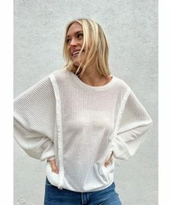 Six Fifty Winnie Thermal Long Sleeve Tops White