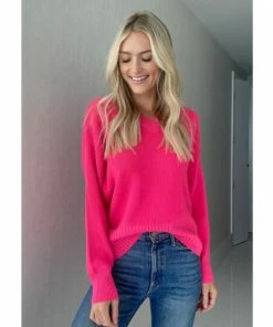 Six Fifty Ashlyn V-neck Sweater Sweatshirts & Sweaters Hot Pink
