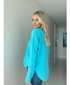 Six Fifty Lola Pullover Sweater Sweatshirts & Sweaters Turquoise -Six Fifty Shop unnamed file 585