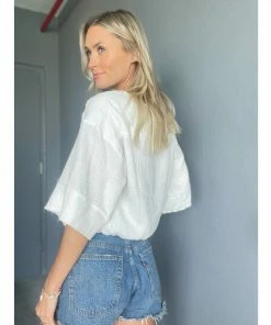 Six Fifty The Gauze Twist Top Tops White -Six Fifty Shop unnamed file 592