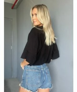 Six Fifty The Gauze Twist Top Tops Black -Six Fifty Shop unnamed file 615