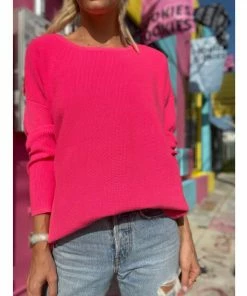 Six Fifty Lola Pullover Sweater Sweatshirts & Sweaters Hot Pink -Six Fifty Shop unnamed file 620