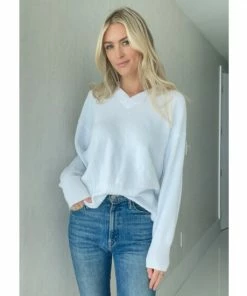 Six Fifty Ashlyn V-neck Sweater Sweatshirts & Sweaters White