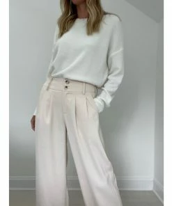 Six Fifty Hannah Trouser - Eggshell Pants -Six Fifty Shop unnamed file 65