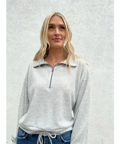 Six Fifty Quincy Quarter Zip Sweatshirts & Sweaters Grey -Six Fifty Shop unnamed file 655