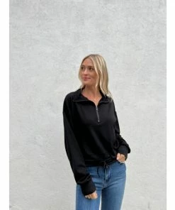 Six Fifty Quincy Quarter Zip Sweatshirts & Sweaters Black -Six Fifty Shop unnamed file 659