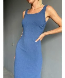 Six Fifty The Ribbed Midi Dresses Blue -Six Fifty Shop unnamed file 671