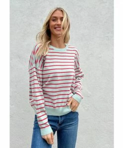 Six Fifty No Pressure Pullover Sweatshirts & Sweaters Aqua/pink