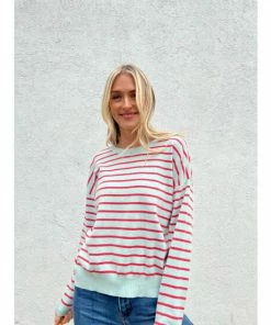 Six Fifty No Pressure Pullover Sweatshirts & Sweaters Aqua/pink -Six Fifty Shop unnamed file 736