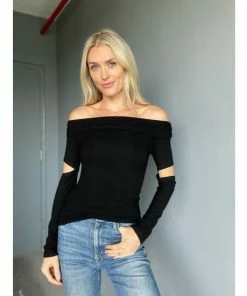 Six Fifty New Age Long Sleeve Tops Black