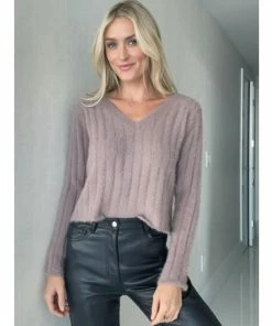 Six Fifty Ella Eyelash Sweater Sweatshirts & Sweaters Mauve
