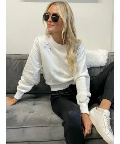 Six Fifty Jet Set Crewneck Sweatshirts & Sweaters White