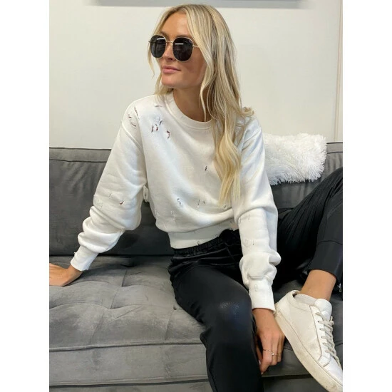 Six Fifty Jet Set Crewneck Sweatshirts & Sweaters White 1 Six Fifty Jet Set Crewneck Sweatshirts & Sweaters White