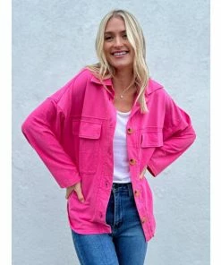 Six Fifty Josie Oversized Shacket Coats, Jackets & Blazers Hot Pink