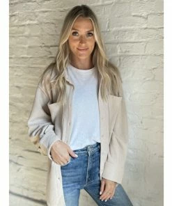 Six Fifty West Coast Shacket Coats, Jackets & Blazers Beige