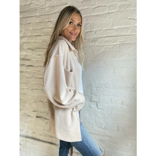 Six Fifty West Coast Shacket Coats, Jackets & Blazers Beige 2 Six Fifty West Coast Shacket Coats, Jackets & Blazers Beige - Image 2