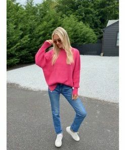 Six Fifty Good Mood Sweater Sweatshirts & Sweaters Fuchsia -Six Fifty Shop unnamed file 865