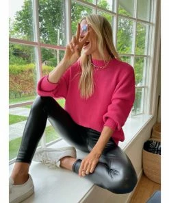 Six Fifty Good Mood Sweater Sweatshirts & Sweaters Fuchsia -Six Fifty Shop unnamed file 866